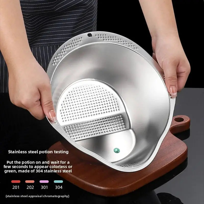 Rice Washer Strainer Bowl Stainless Steel 304Rice Washing Bow Rice Sieve Colander Fruit AndVegetable Strainer Kitchen Tools from PriceLows™