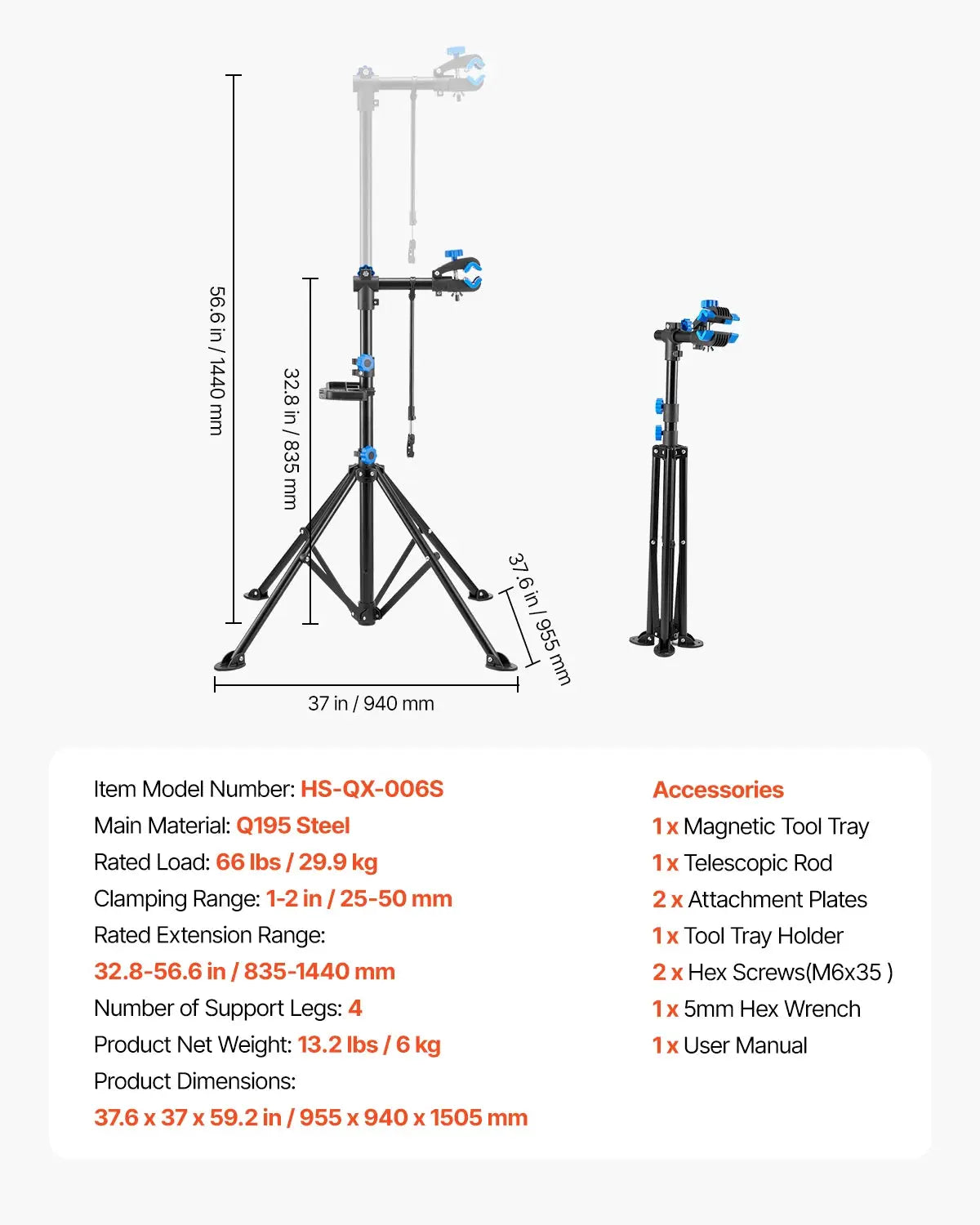 SucceBuy Bike Repair Stand 66/85/88/110lb Heavy-duty Bicycle Work Stand Foldable Bicycle Maintenance Rack for Mountain&Road Bike from PriceLows™