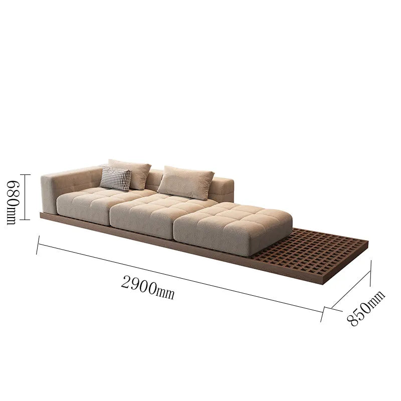 Sofa | Oversized Yellow Nordic Modern | Composite Fabrics, Wood Frame | L-Shaped