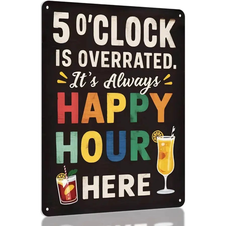 Funny Metal Bar Sign Humorous Wall Decor for Home Bar Man Cave Accessories and Basement Patio Outdoor Bar Happy Hour from PriceLows™