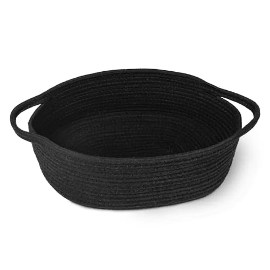 Woven Basket, 13" x 9" x 5" Cute Dog Toy Basket, Soft Cotton Rope Storage Box, Cat Toy Bin, Baskets for Gifts Empty, Small Bask from PriceLows™