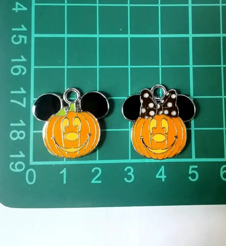 Halloween Pendant Charms | Metal Design | Cartoon Pattern | 10 Piece Set