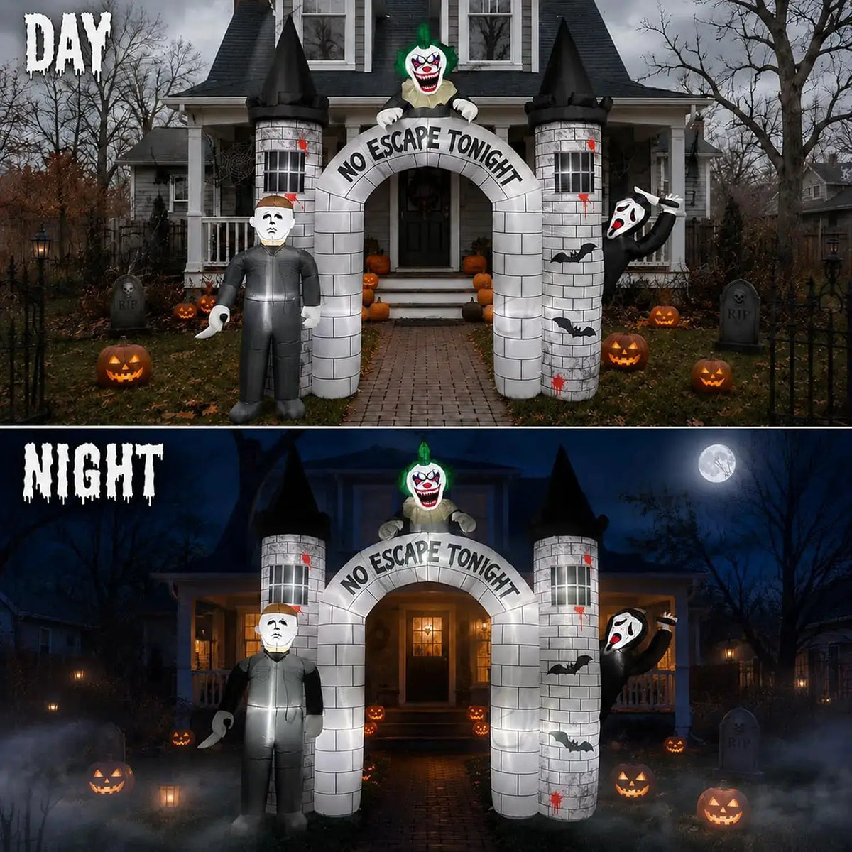 Halloween Inflatable Archway | 10Ft Height | Built In Led Lights | 11Ft Width