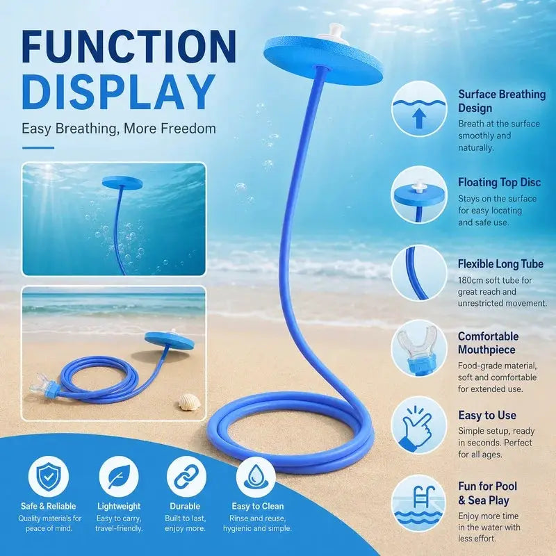 Full Dry Diving Breathing Tube 1m 2m 4m Long Swimming Respirator Adult Men Women Snorkel Training Scuba Equipment Snorkel from PriceLows™