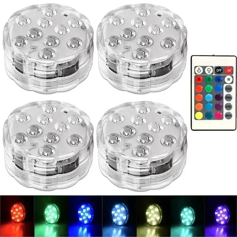 Submersible Pool Light With Remote IP68 Waterproof 16 Color Changing LED Battery Operated Lamp Underwater for Pond Hot Tub Vase from PriceLows™