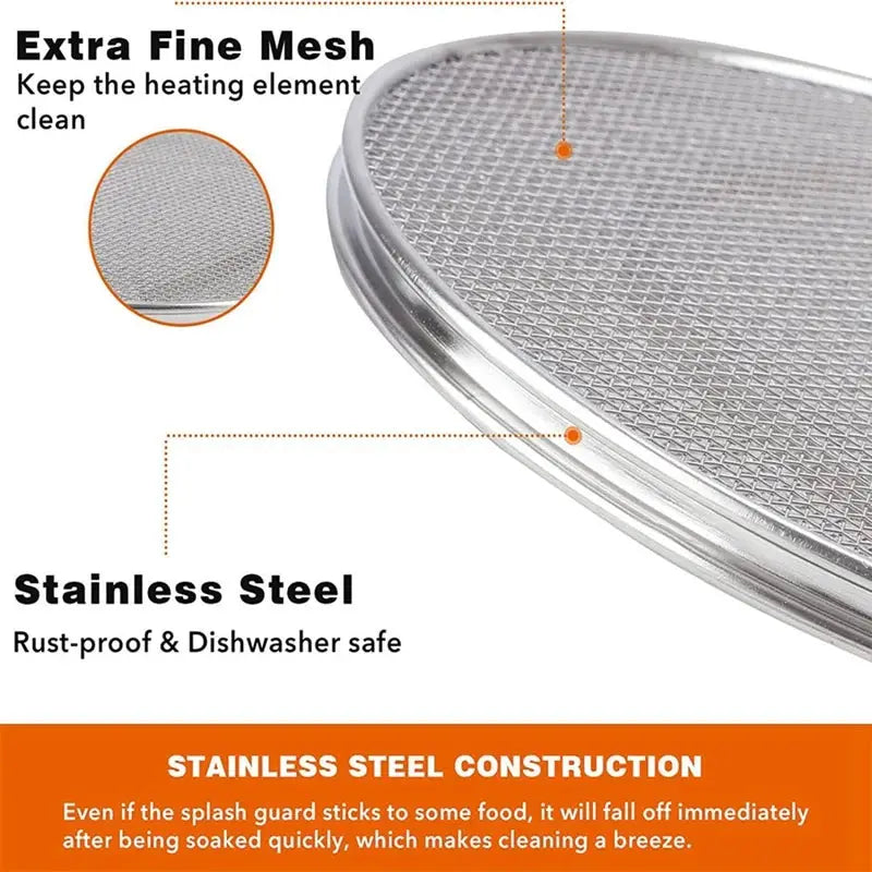Stainless Steel Splatter Shield | Ninja FG551 Compatible | Ninja Foodi XL 6-In-1