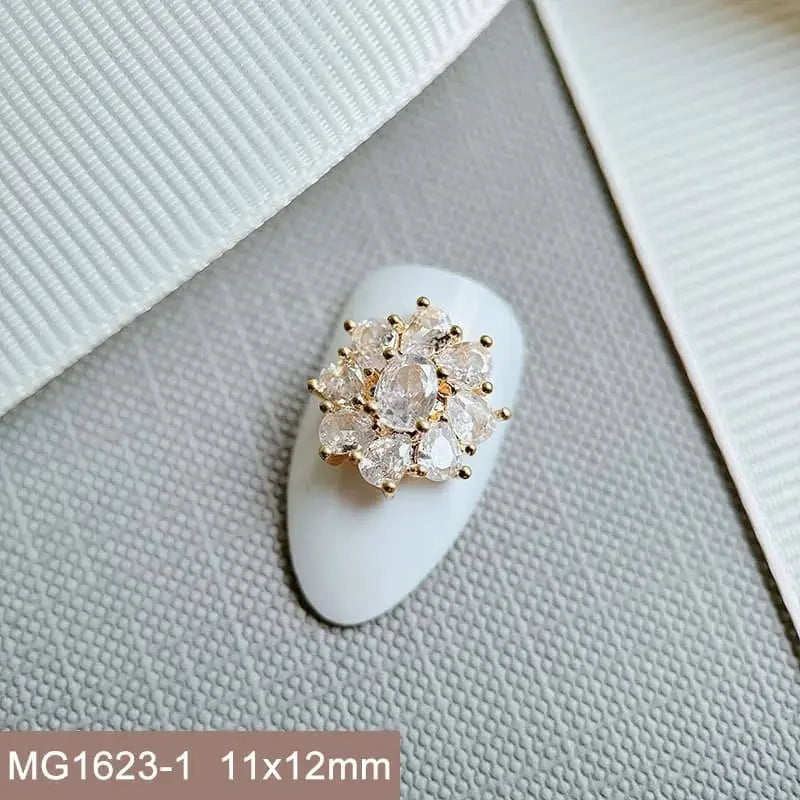 10pcs Luxury Flower Laurel Wreath Zircon Metal Nails Jewelry Decorations DIY Wearing Nail Art Accessories Charms Parts Supplies from PriceLows™