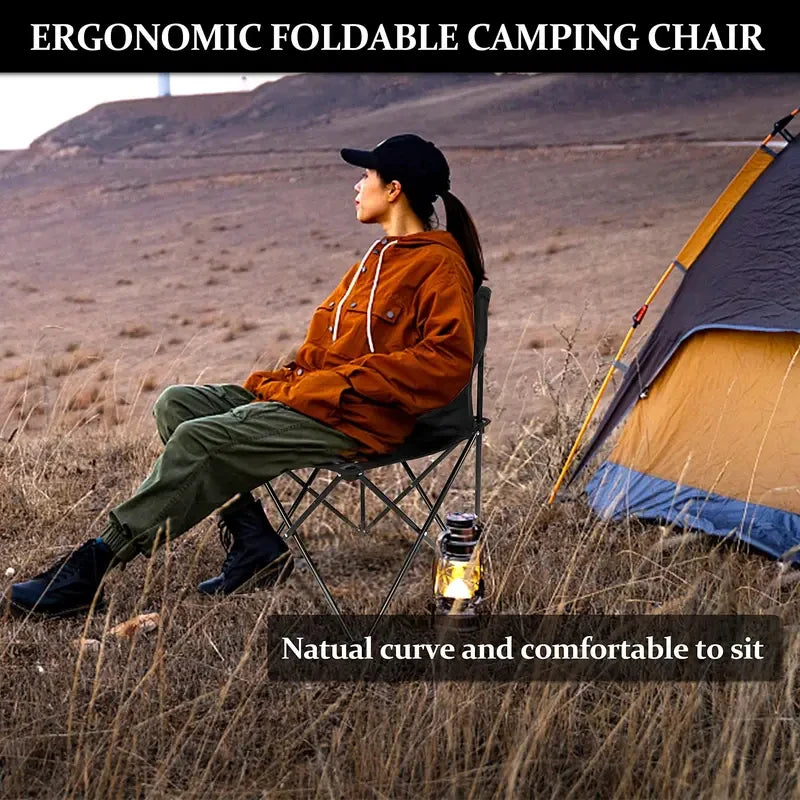 Outdoor Foldable Chair | Oxford Cloth Seat | Side Pocket | 12x60cm