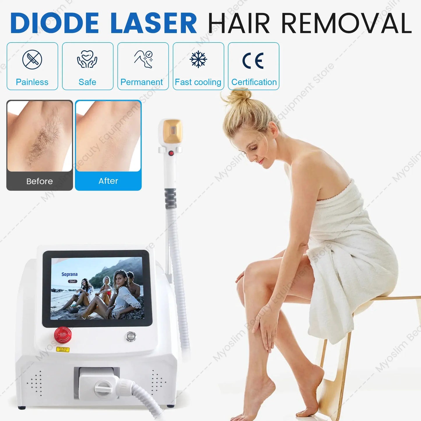 Professional 808Nm Diode Laser | Ice Cooling Epilator | Full Body Hair Removal