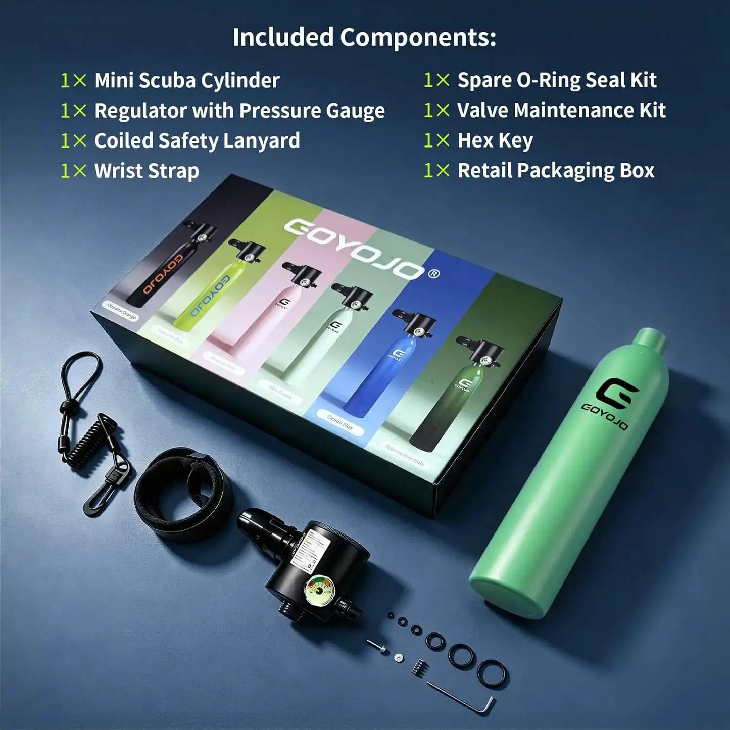 Mini Scuba Tank | 0.5L Capacity | Emergency Backup Air | Reusable Diving Tank