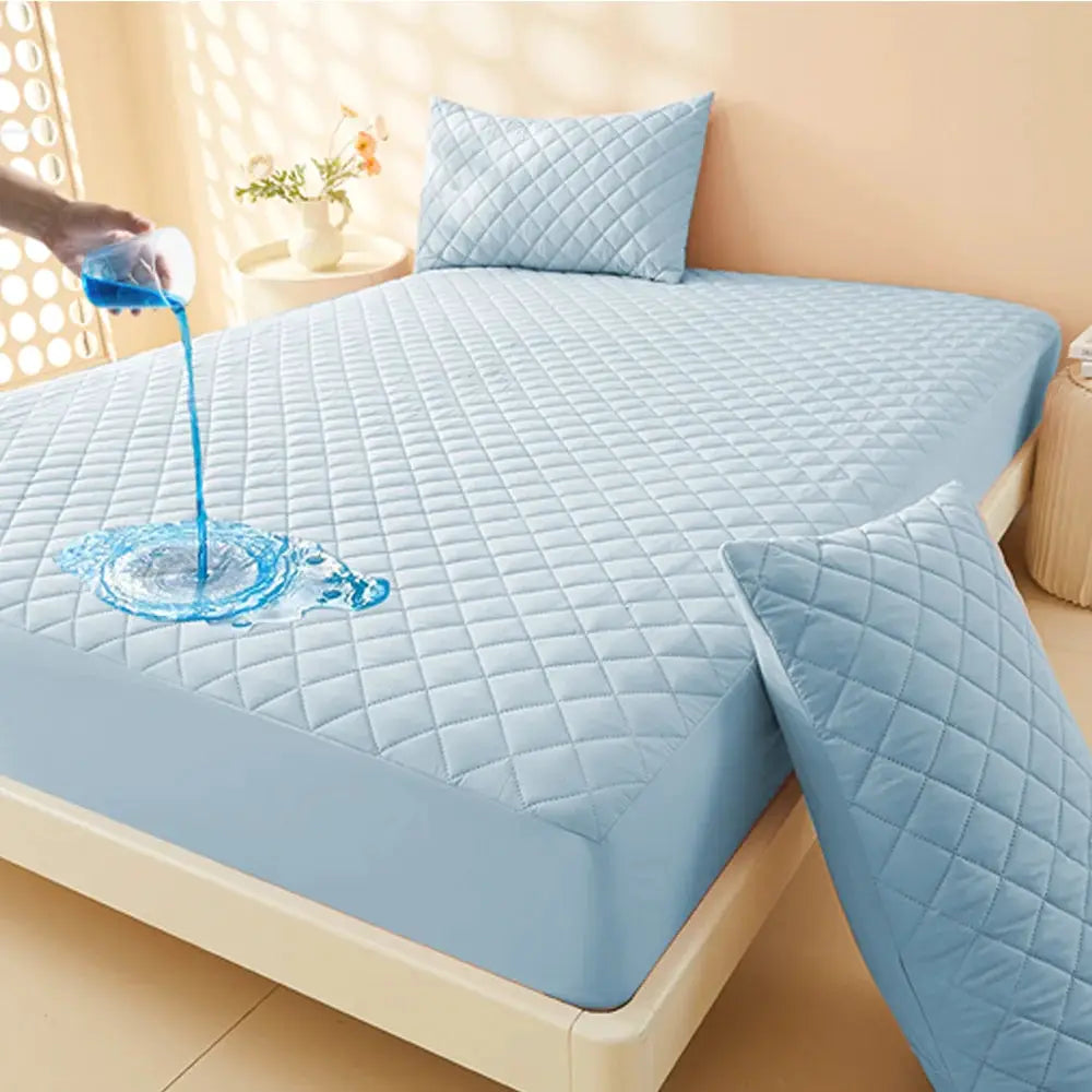 2/3pcs High Quality Waterproof Mattress Protector Set With Ultra-Soft Envelope Pillowcase Closures, Noiseless Fitted Sheet from PriceLows™