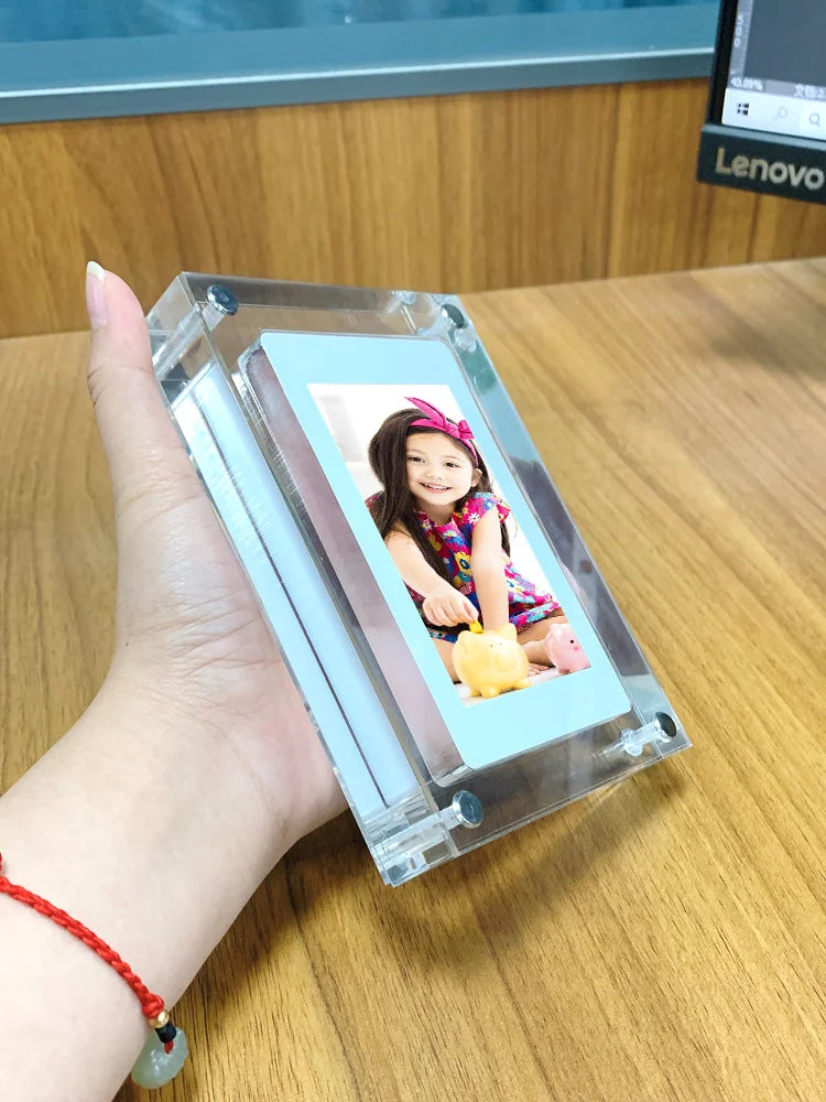 Cuttest Gift Acrylic Digital Photo Frame 5 Inch 1000mAh Vertical Display IPS Screen 2G Memory Battery Porta Retrato Digital from PriceLows™