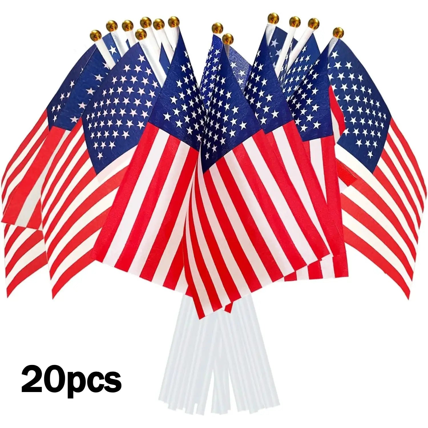 50pcs/20pcs American USA Flags on Sticks for 4th July Decorations, America Small Flags for Memorial Day Independence Day Decor from PriceLows™