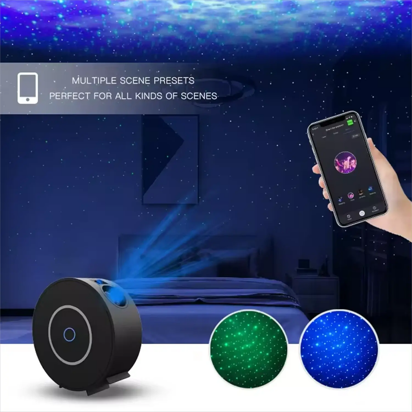 Smart LED starry sky projector light, WiFi starry sky projector light 3D Galaxy from PriceLows™