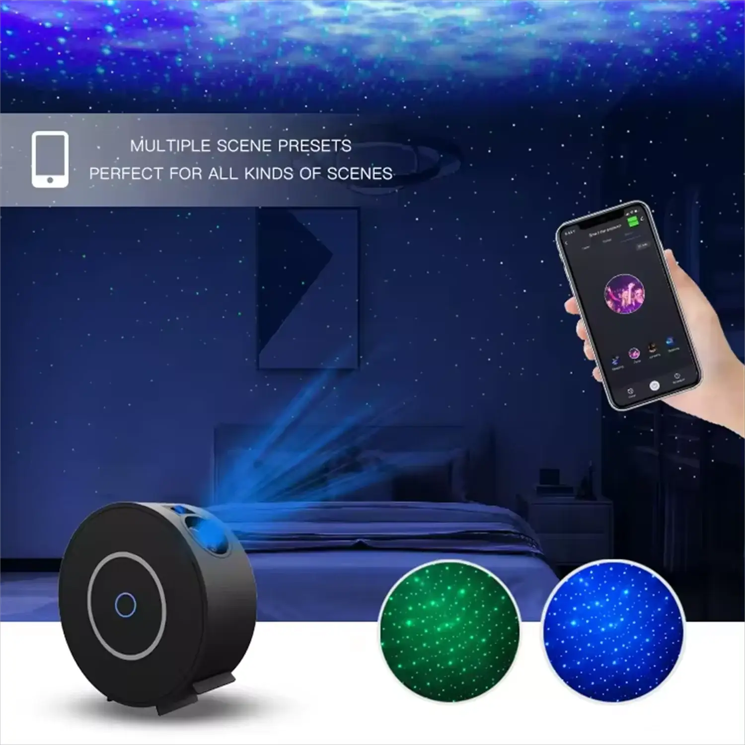 Smart LED starry sky projector light, WiFi starry sky projector light 3D Galaxy from PriceLows™