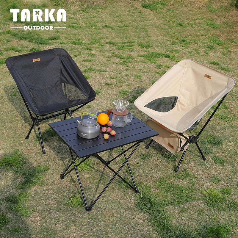 Foldable Camping Chairs Set | Ultralight | Aluminum Frame | Moon Chair Style