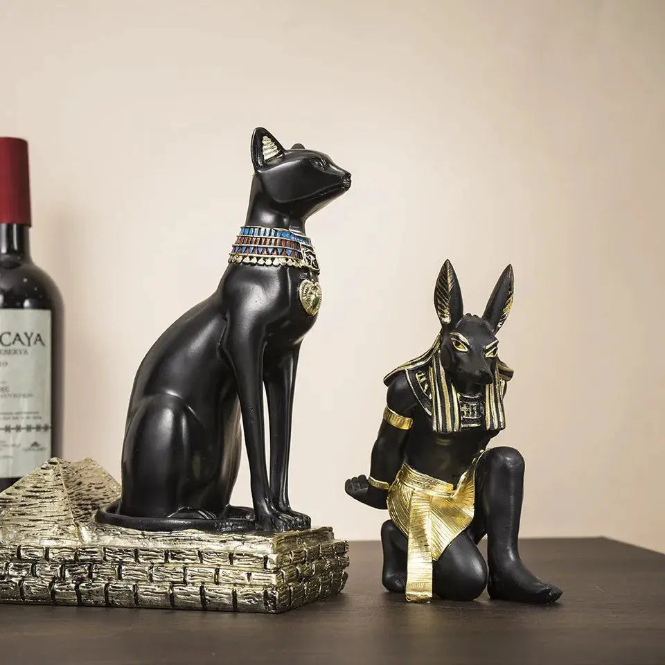 Egypt Anubis Wine Rack Bastet God Cat Wine Bottle Rack Resin Arts And Crafts Bar Ornament Decoration from PriceLows™