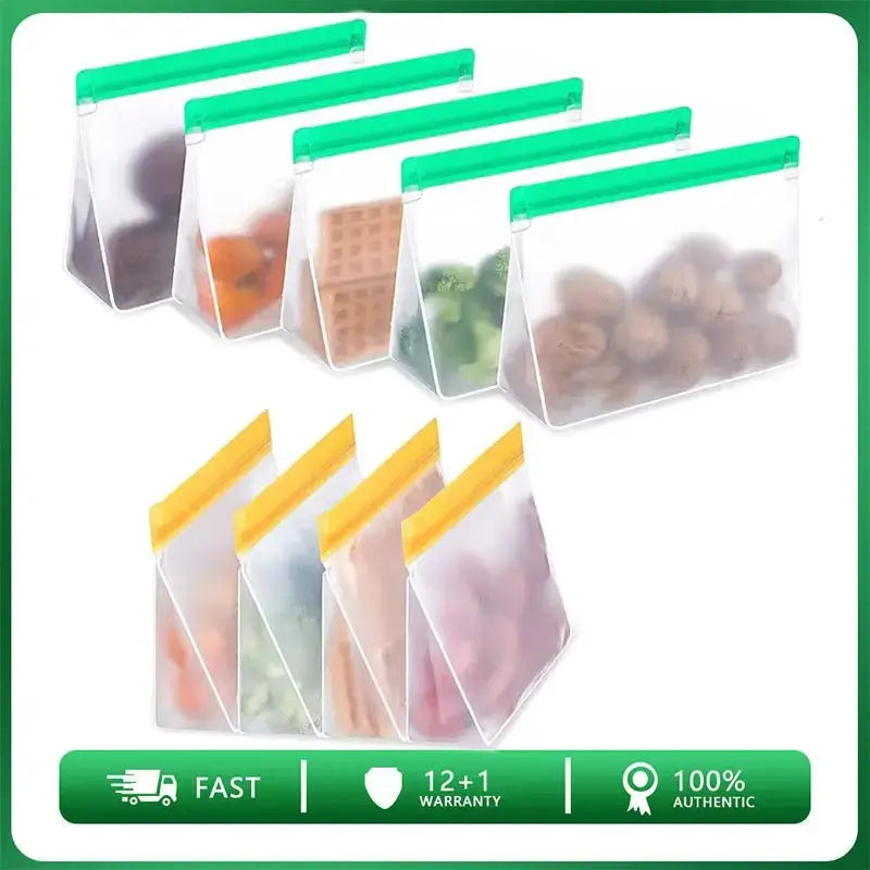 Reusable Silicone Food Bag Stand Up | Leakproof | Freezer Safe | One Size
