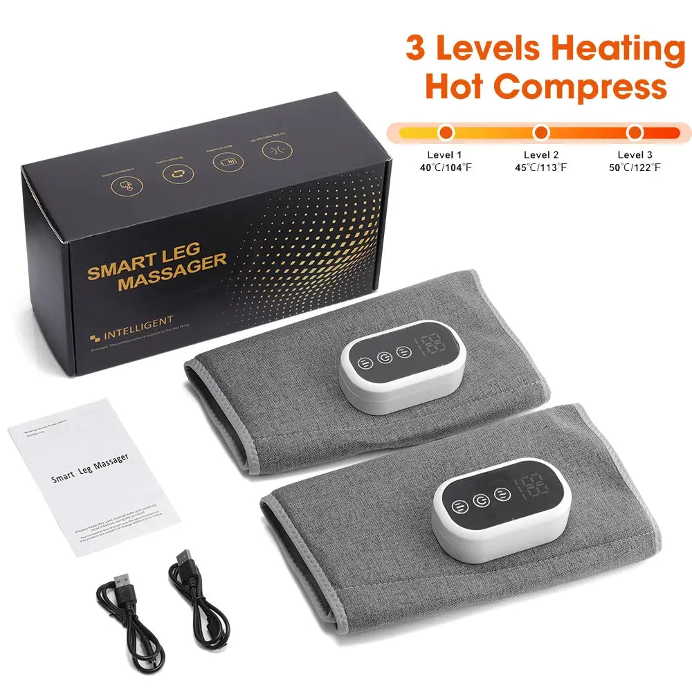 Air Pressure Leg Massager | 360 Degree Full Wrap | Heated Compression