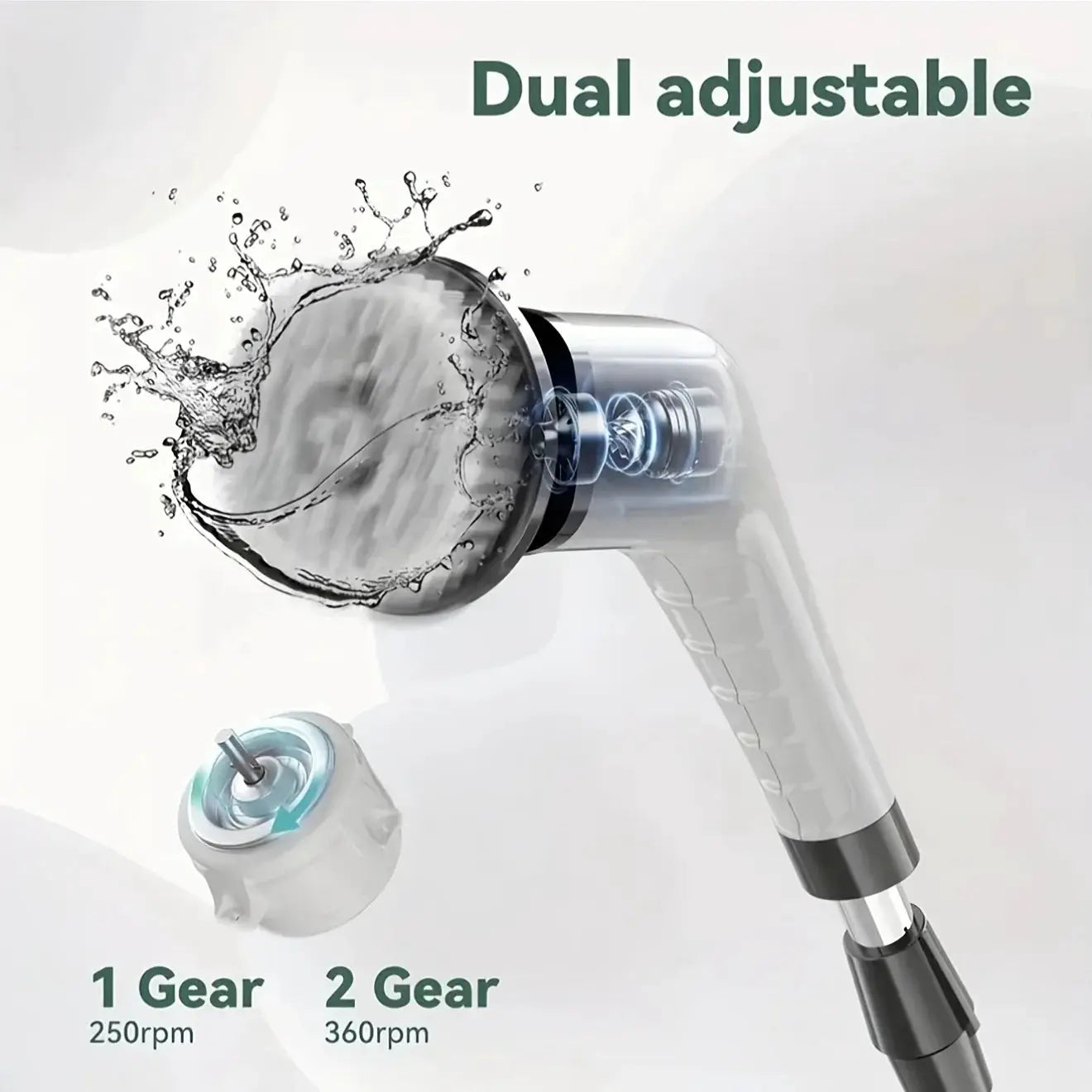 Electric Cleaning Brush | USB Rechargeable | Telescopic Handle | 8 Brush Heads