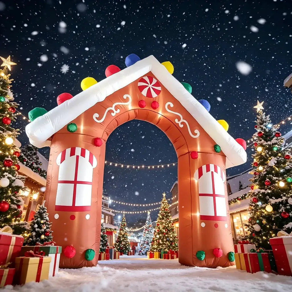 Gingerbread Christmas Arch | 10 Ft | Built In Led | Outdoor Ready