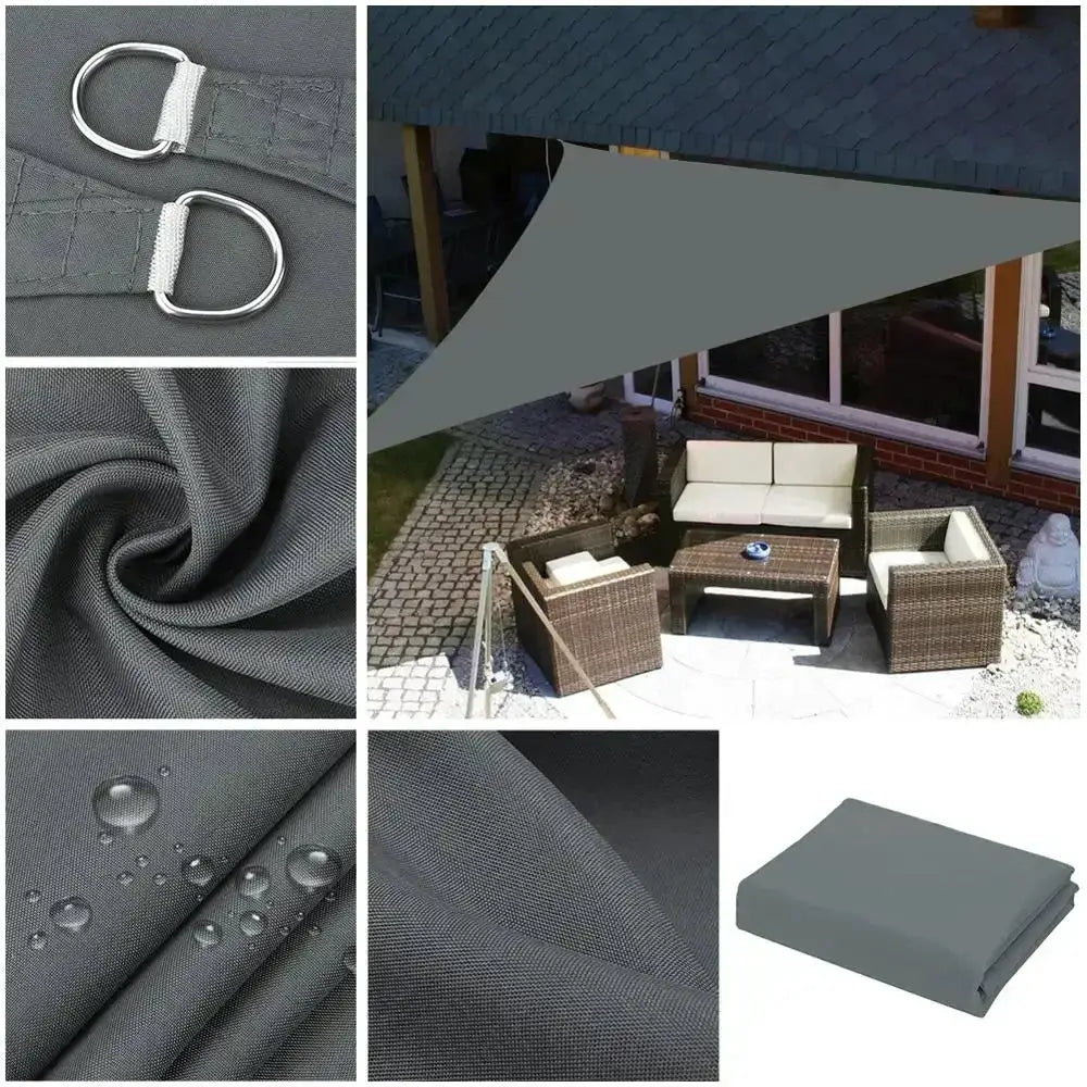 Triangle Sun Shade Sail | Waterproof UPF50+ Poly Canvas | Backyard Patio Garden Canopy
