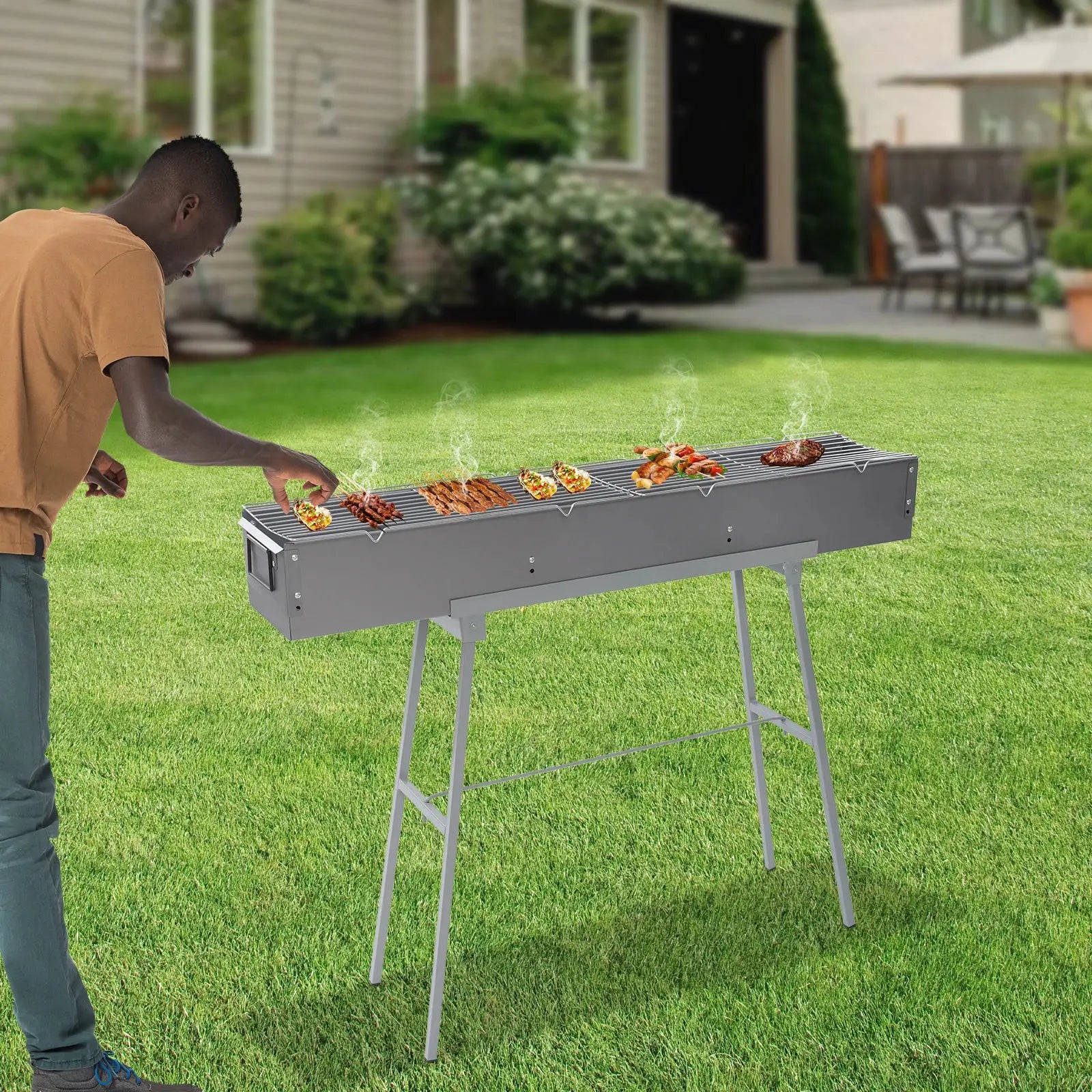 Portable BBQ Grill Folding Camping Barbecue Grill Charcoal Grills from PriceLows™