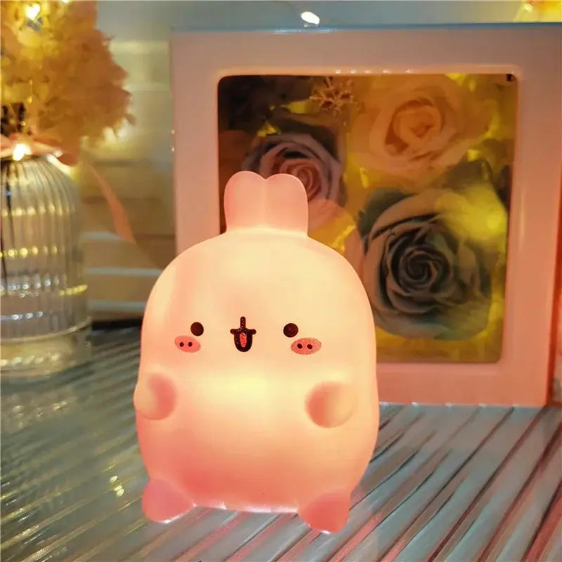 Rabbit Night Light Bedhead Bedroom LED Small Table Light Non Plug In Floor Stand Creative Atmosphere Night Light Decoration from PriceLows™