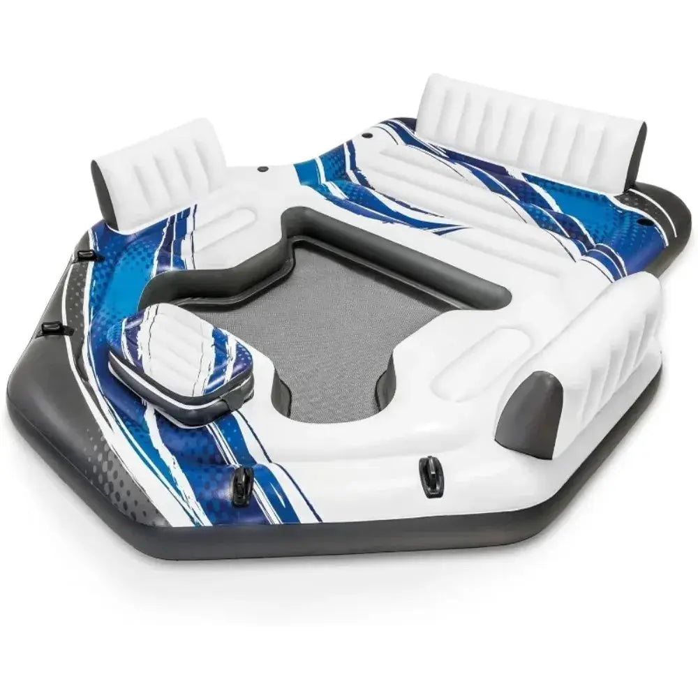 Inflatable Raft | 5 Person Capacity | Built In Cooler | Blue Tropic