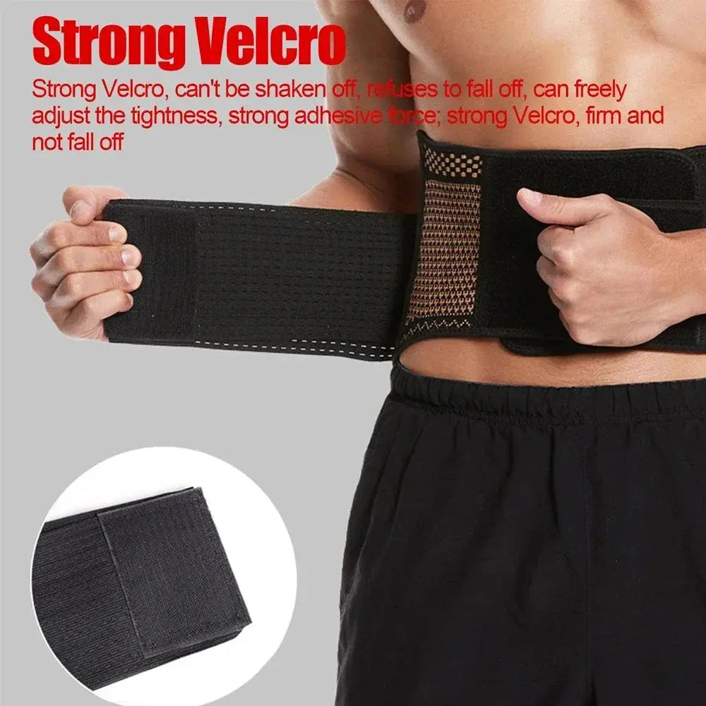 Lower Back Support Brace | Copper Infused | Flexible Compression | Men Women