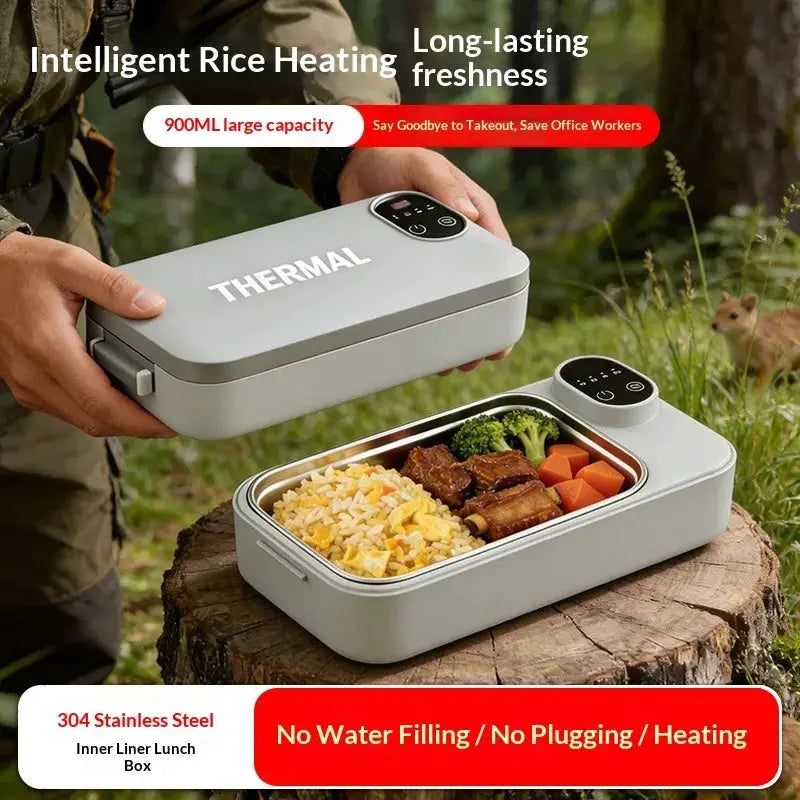 Heated Lunch Box Water Free Insulation Portable Self-Heating Electric Lunch Heater For Office Car Travel 304 Stainless Steel from PriceLows™