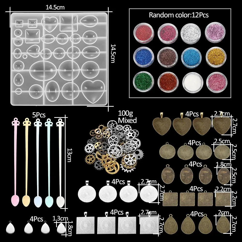 Silicone Resin Mold Kit | Jewelry Making Supplies | With Epoxy And Dried Flowers