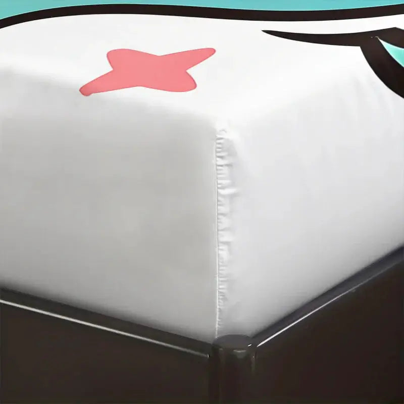 3Pcs Hatsune Miku Chibi Style Fitted Sheet Set Cute Anime Bed Cover with Pillowcases Deep Pocket Teen Room Fans Room Decor Gift from PriceLows™