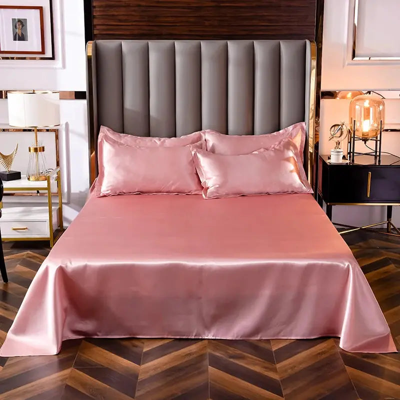 Satin Bed Sheets Set | Solid Color | Poly Cotton Blend | Single Twin Sizes
