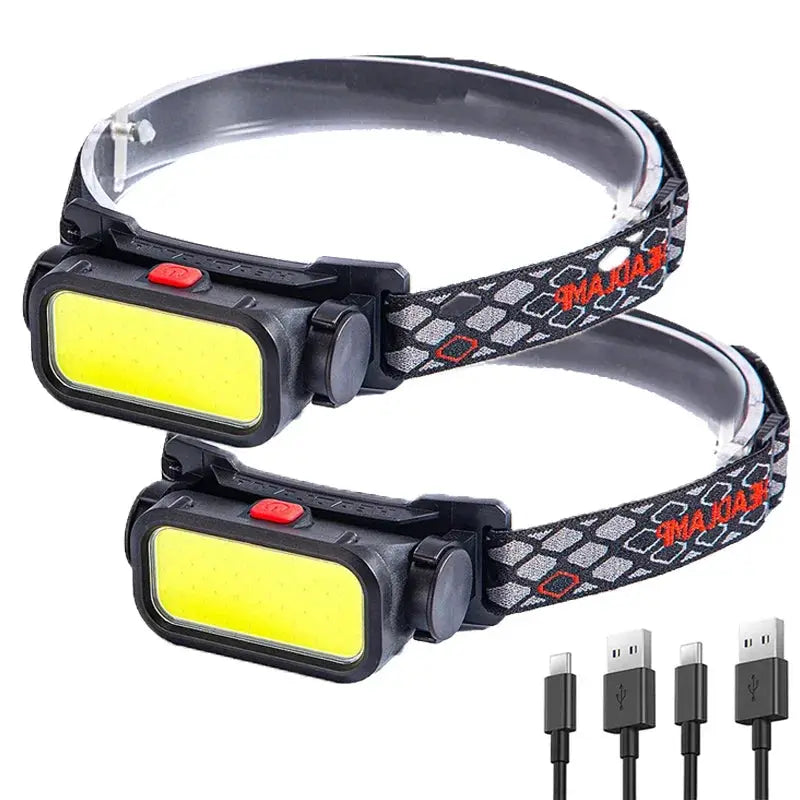 Powerful COB LED Headlamp USB Rechargeable 4 Modes Lighting Head Flashlight With 18650 Built in Battery Camping Fishing Lantern from PriceLows™