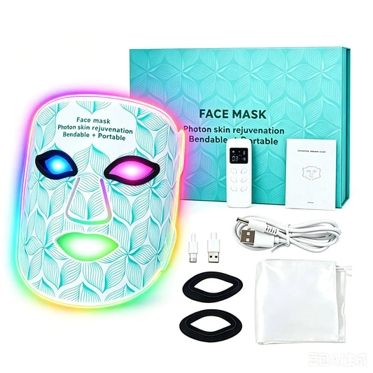 LED Face Mask 8 Colors Portable Red Light Near-infrared Facial Beauty Mask,Red & Blue LED Light Therapy, 3000mAh Rechargeable, for Photon Oil Control Skin Firming Whitening and Anti, at Home and Travel from PriceLows™