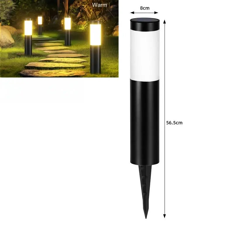 Solar Stainless Steel LED Modern Pathway Lights Upgraded Courtyard Outdoor Garden Cylindrical Lawn Light Outside Walkway Decor from PriceLows™