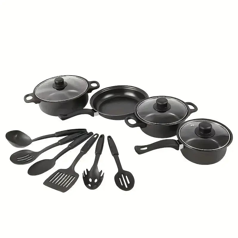 13-Piece Nonstick Cookware Set, Induction Compatible Pots and Pans with Utensils for Kitchen & Outdoor Cooking from PriceLows™