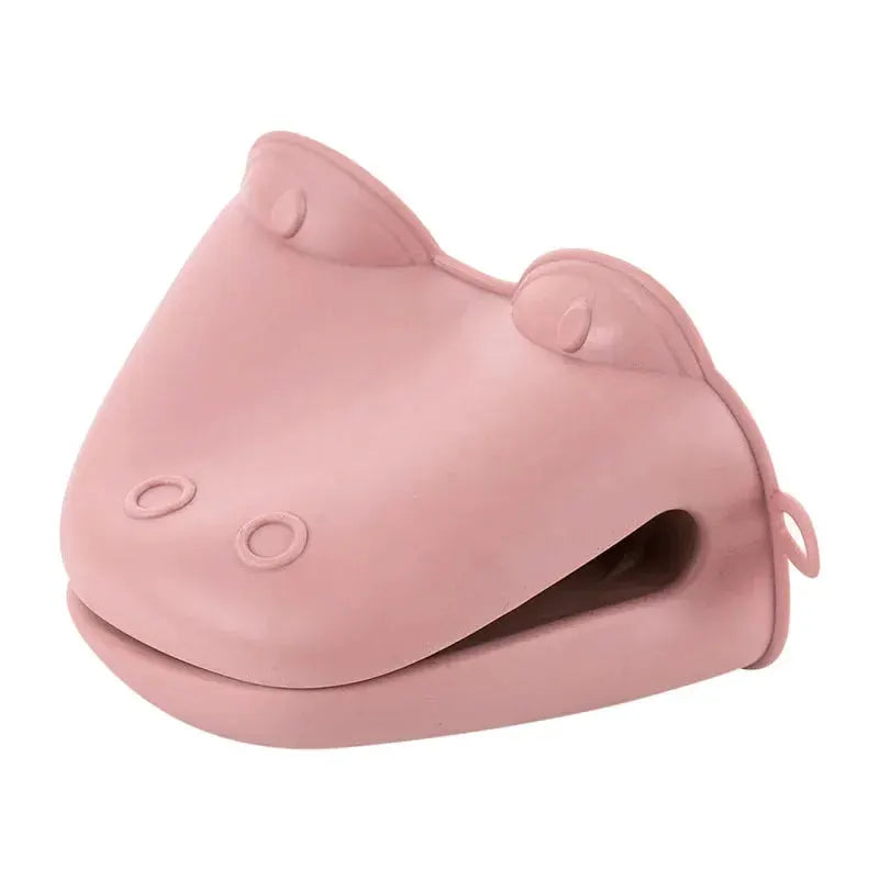 Oven Mitts | Silicone Heat Resistant | Hippo Pattern | One Size