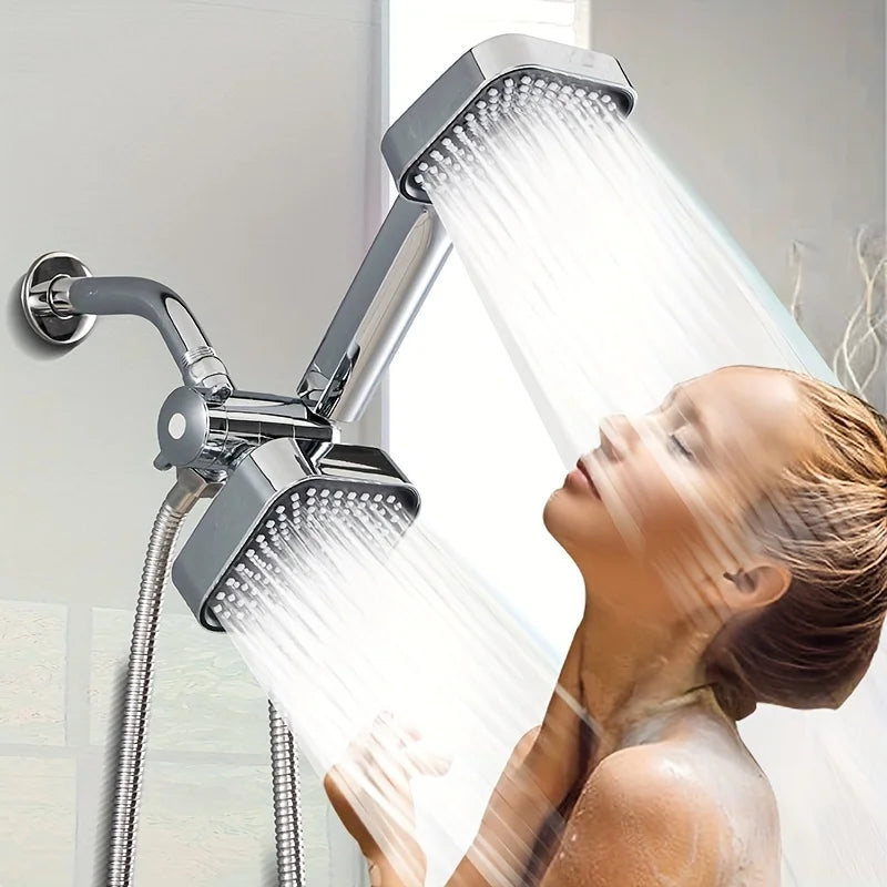 Shower Head Set | Two In One Handheld And Rain | Wall Mounted | With Long Hose