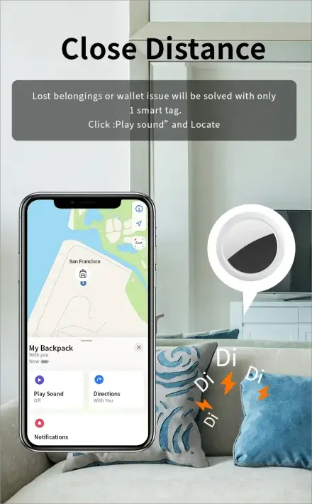 Bluetooth Tracker | IPX5 Waterproof | iOS Compatible | Compact Size