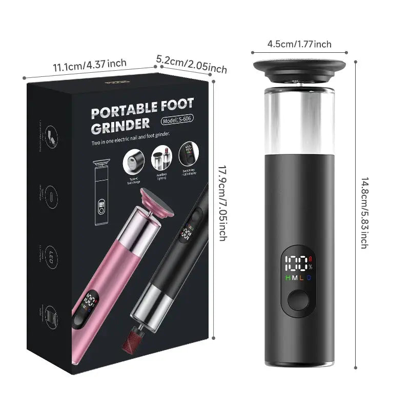 Electric Foot Grinder For Feet, 2-In-1 Foot File & Nail Polisher, Electric Callus Remover Pedicure File Unisex With Gift Box from PriceLows™