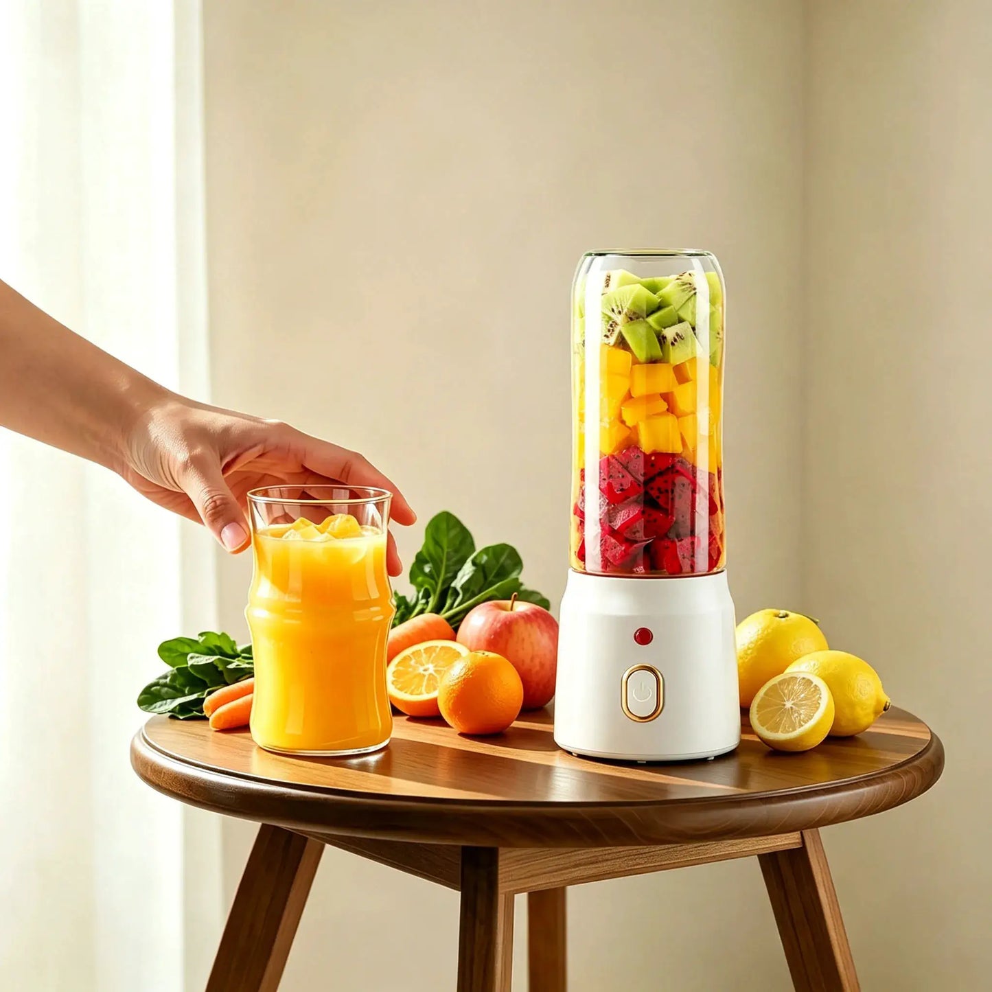 Portable Fruit Juicer Blenders Outdoor Personal Electric Mini Bottle Home USB Charge 10 Blades Double Cup Juicer Machine from PriceLows™