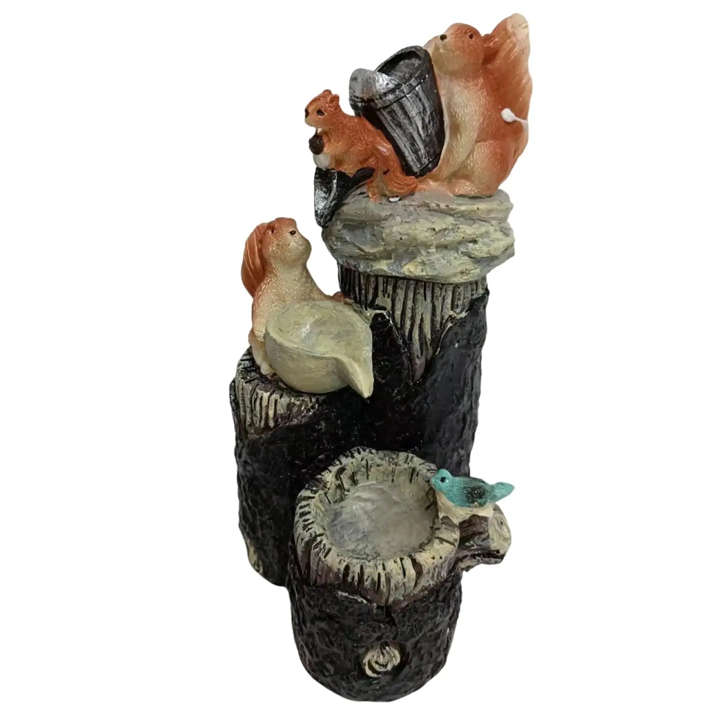 Funny Animal Decoration Duck /Squirrel Fountain Ornament Landscaping Decor with Light Garden Duck Squirrel Figurine Garden Decor from PriceLows™