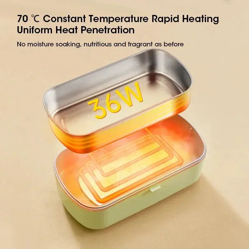 900ML Electric Lunch Box Portable Food Warmer with Heat Preservation Self-Heating Steaming Cooking Pot for Office Worker from PriceLows™
