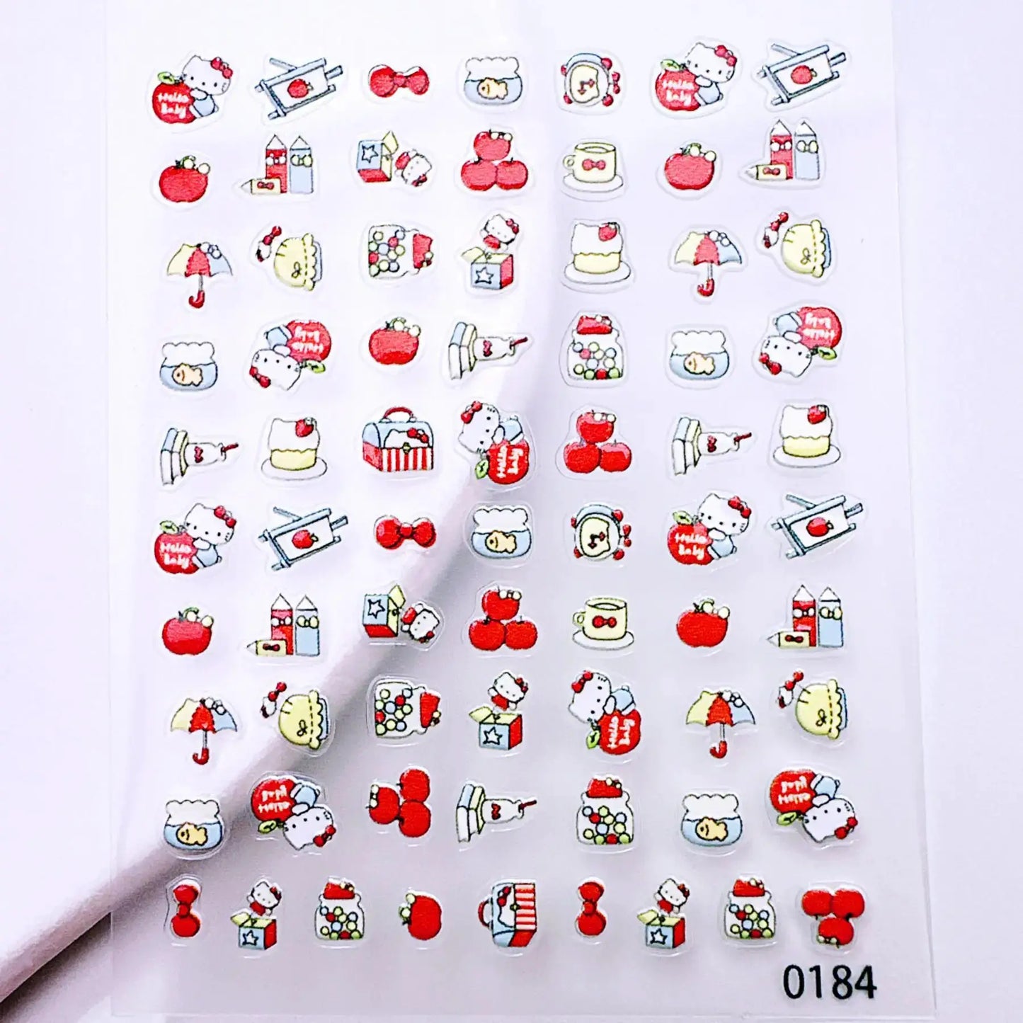 1Pcs Korean Ins Cute Kitty Nail Stickers - Sweet Cartoon Press-On Nail Art Decor for Kawaii Manicures & DIY Designs from PriceLows™