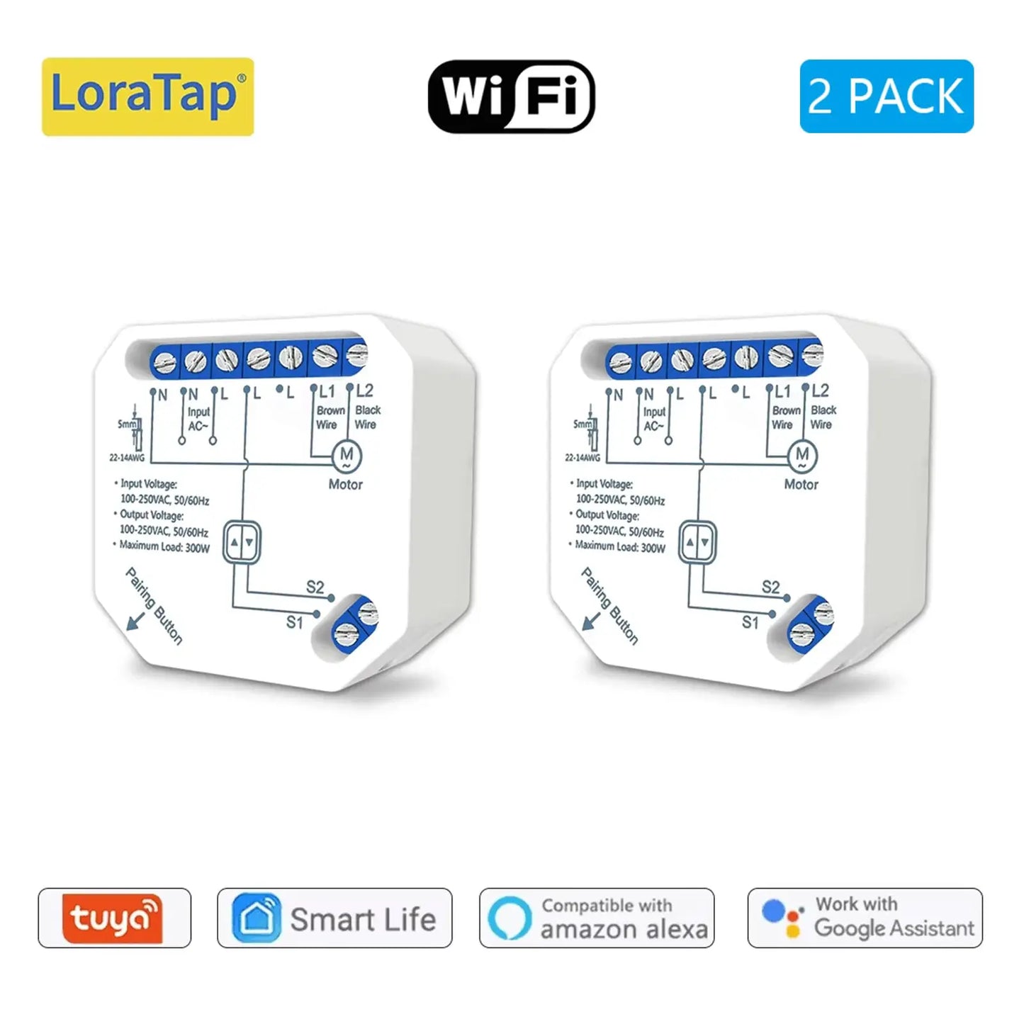 Tuya Smart Life WiFi Curtains Switch Connected Roller Shutters Control Blinds Motor Google Home Alexa Electric Window LoraTap from PriceLows™