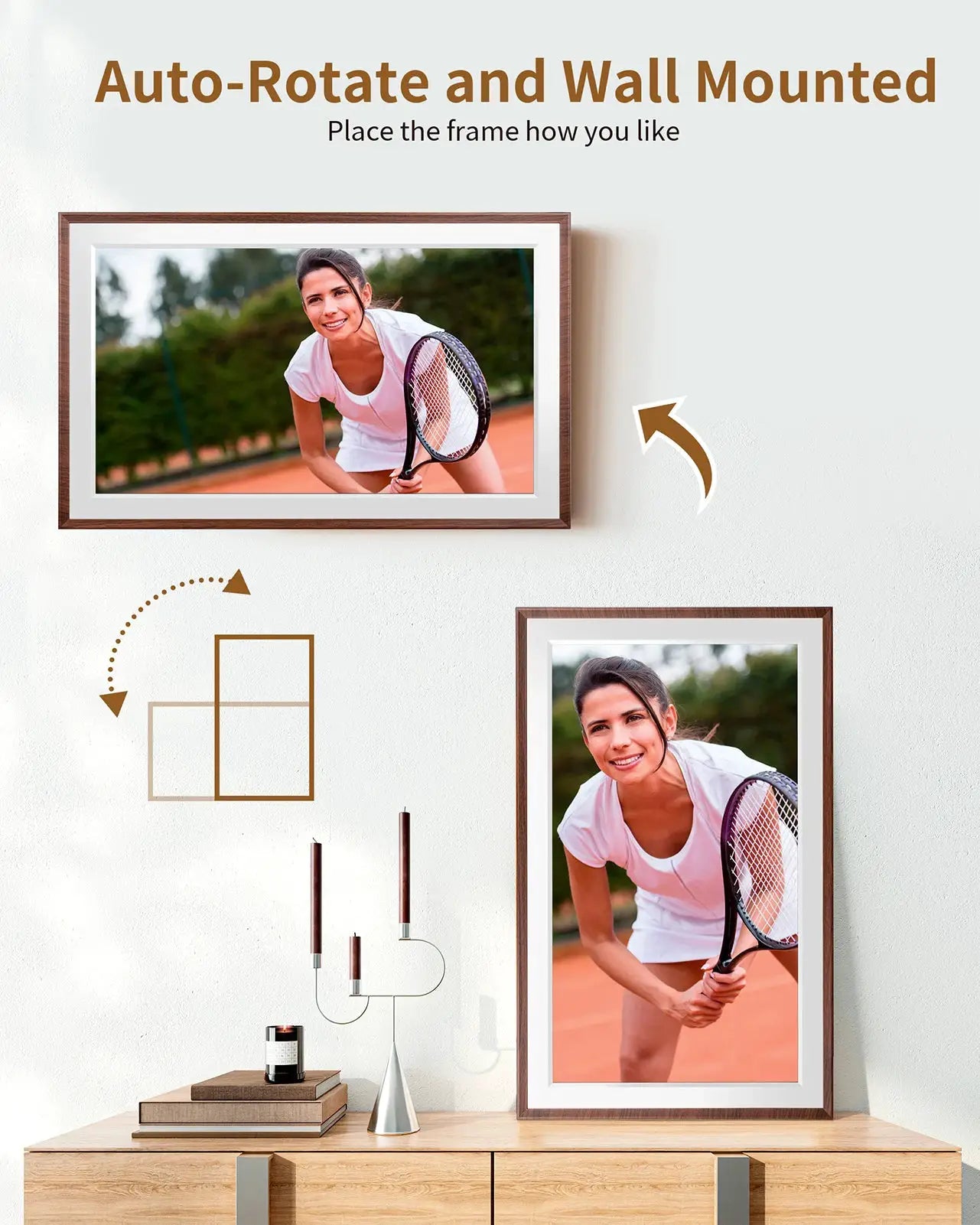 FRAMEO Digital Picture Frame- 15.6inch Digital Photo Frame with 1920 * 1080 IPS Touch Screen HD Disply,Built-in 32GB Storage,Wal from PriceLows™