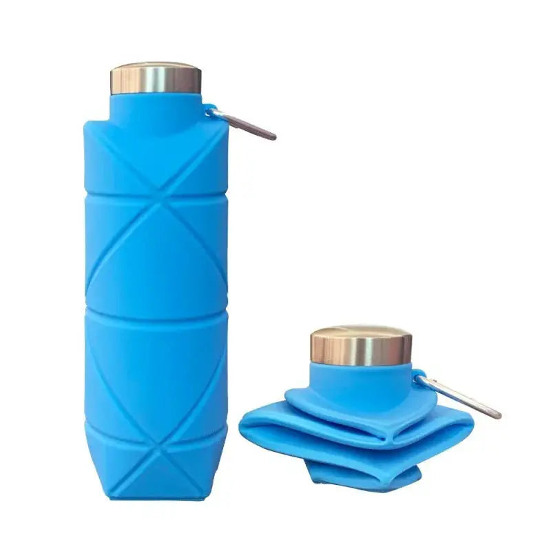 LUSQI 700ml Foldable Silicone Water Bottle Portable Outdoor Sports Collapsible Water Cup With Steel Lid Leak-Proof Lightweight from PriceLows™