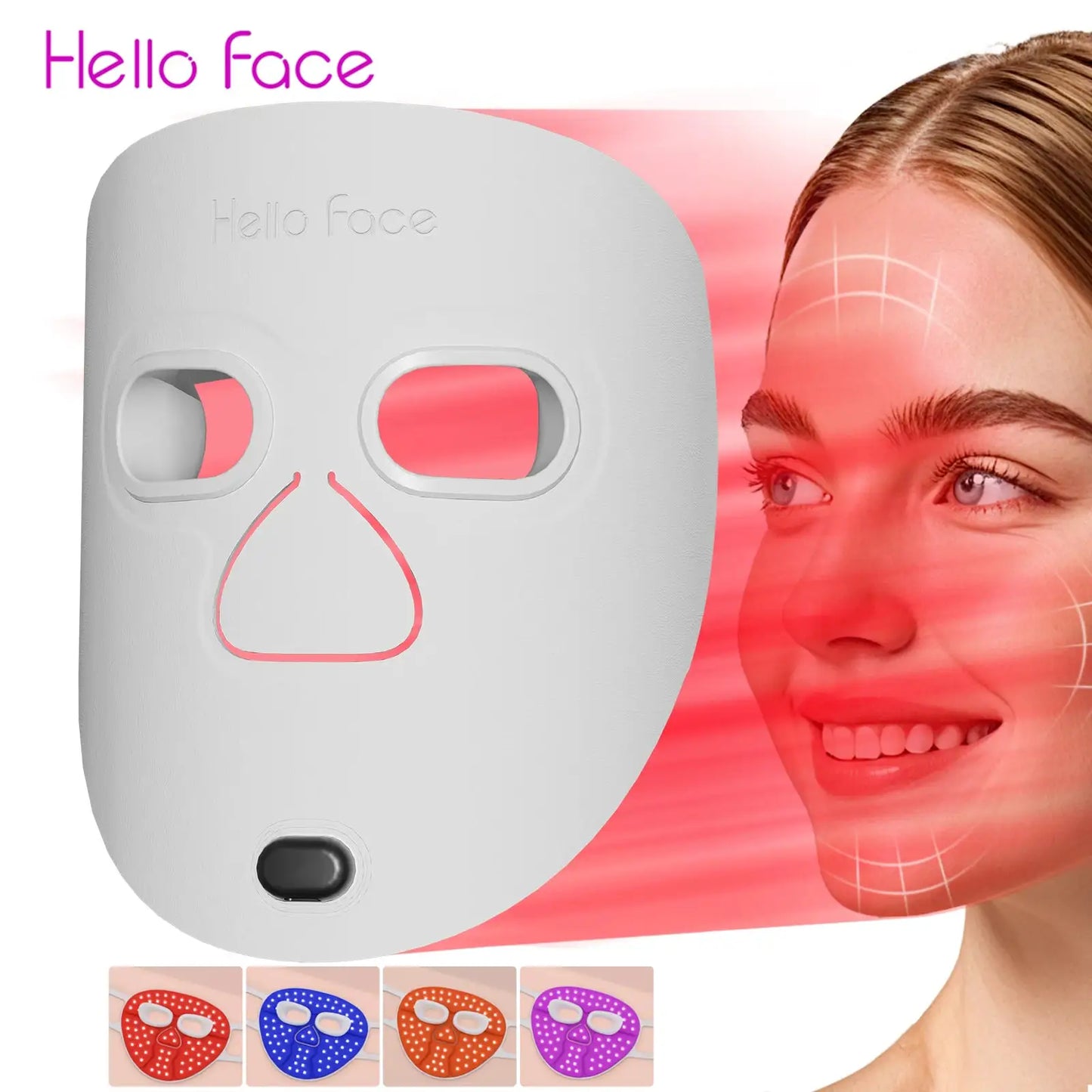 Red Light Therapy Photon Mask Hello Face M500S LED 630nm 850nm Near-Infrared Light Therapy Facial Mask Professional Beauty Care from PriceLows™